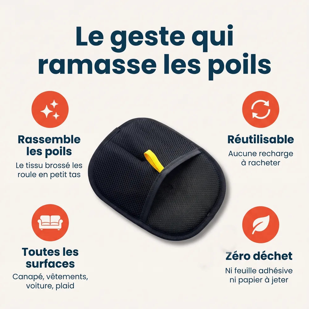 Gant magique attrape-poils