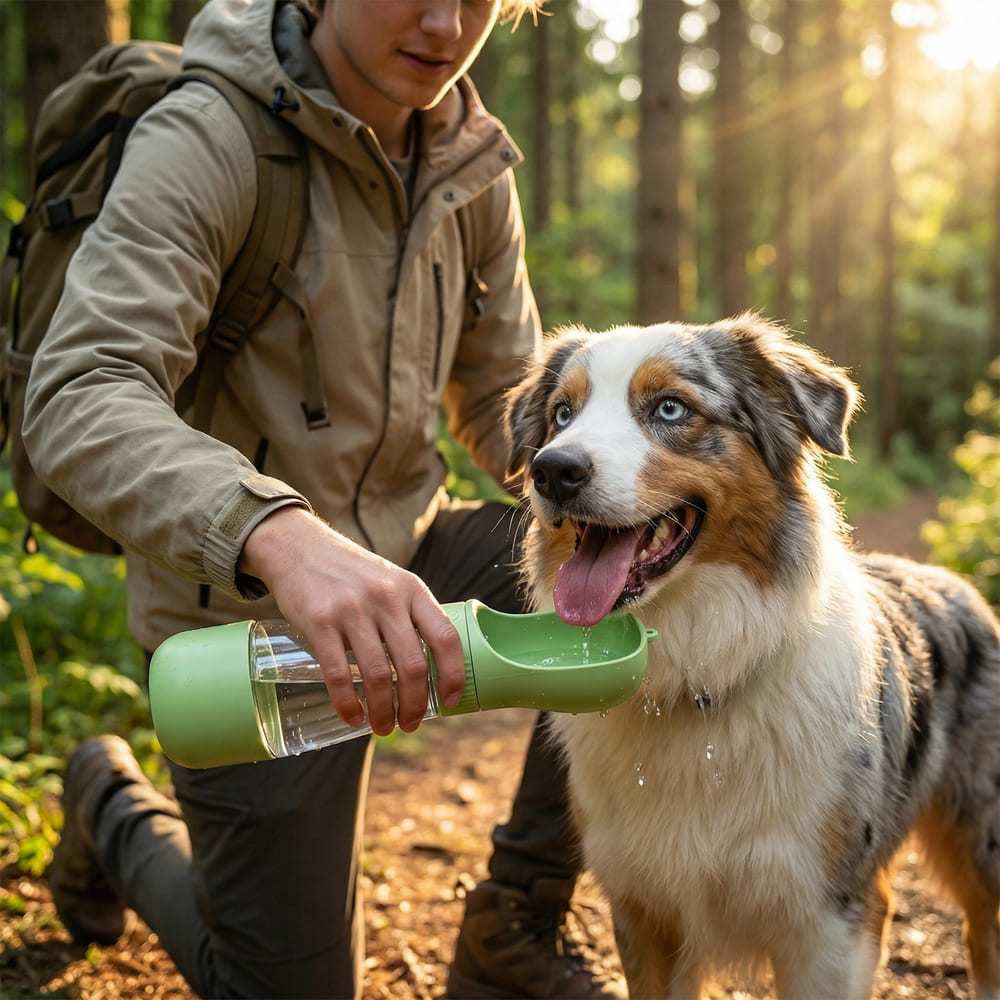 Gourde de voyage pour chien 2-en-1