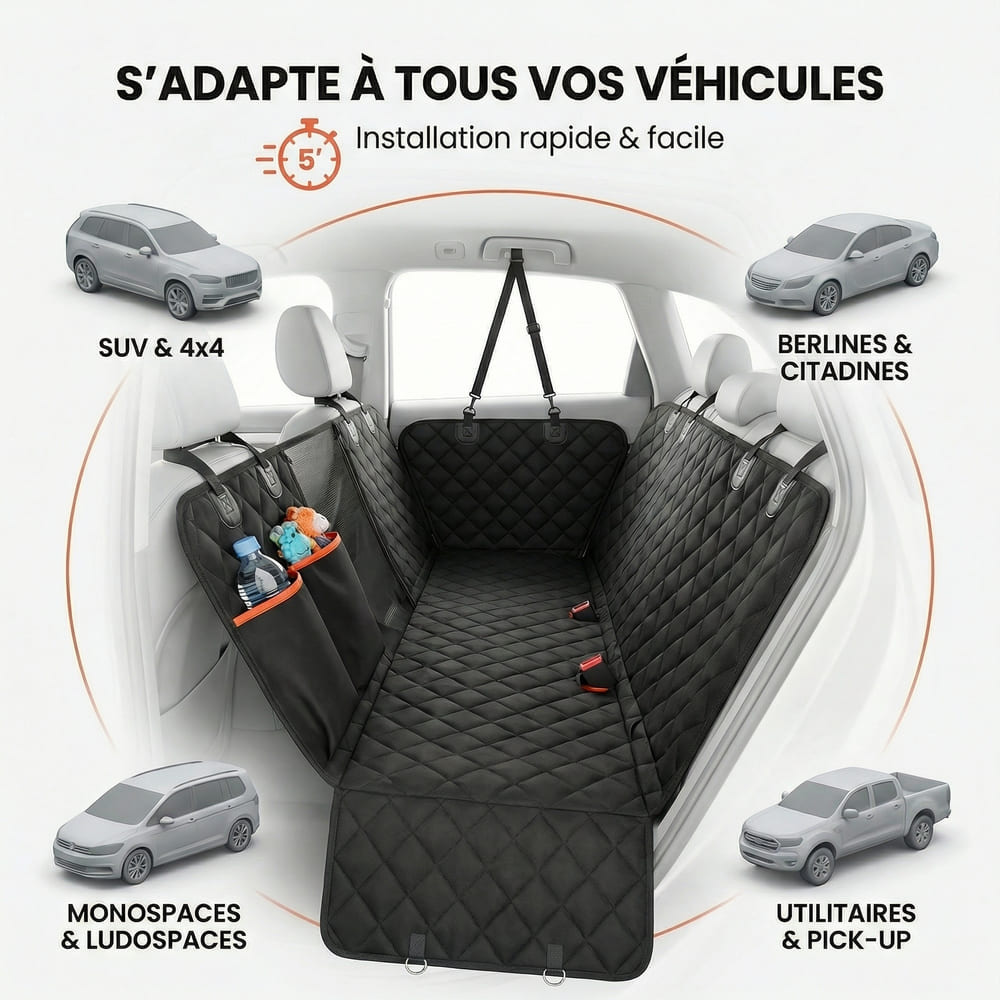 Housse de protection voiture pour chien