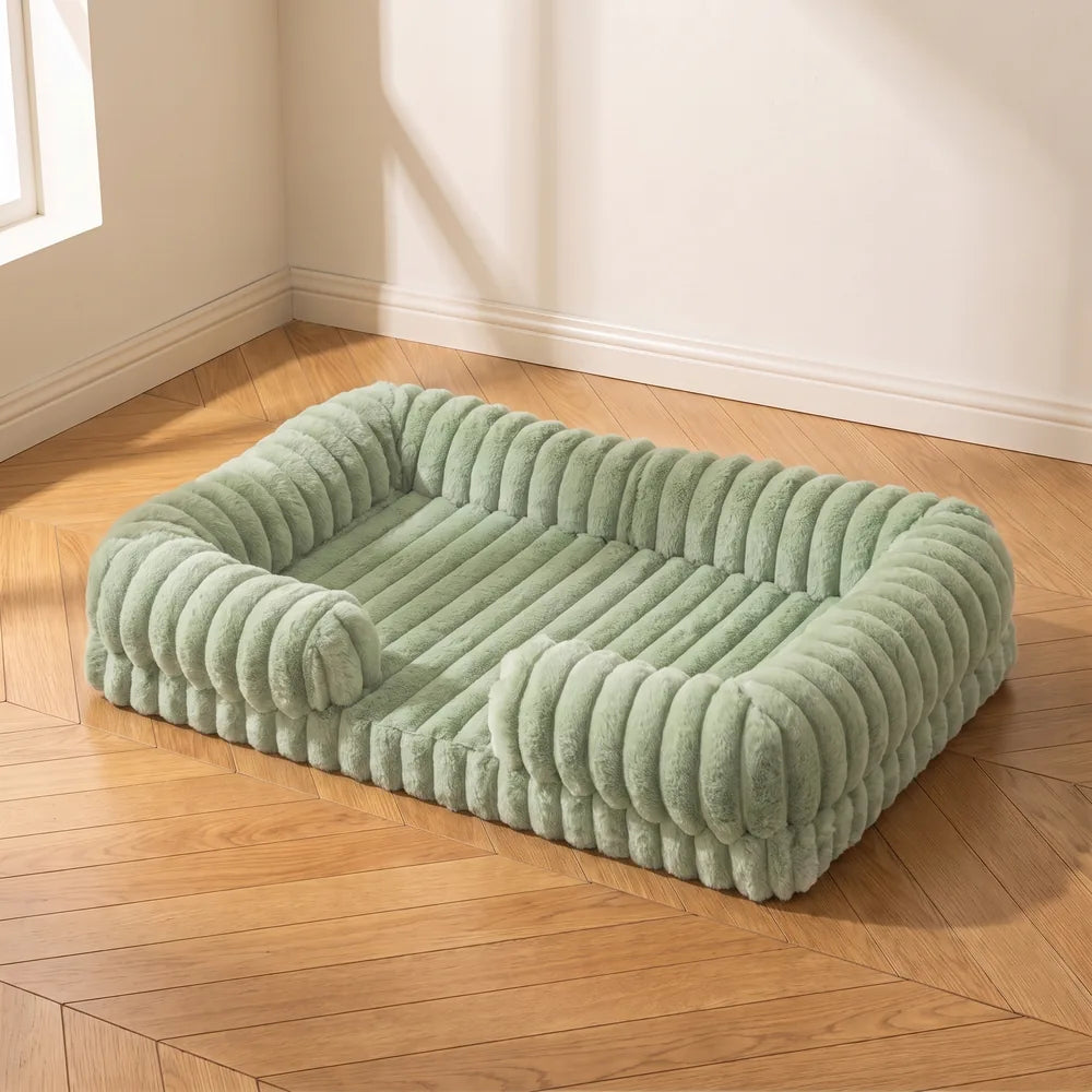 Panier orthopédique pour chien en velours côtelé
