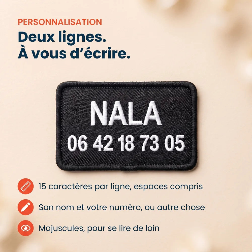 Patch brodé personnalisable pour chien
