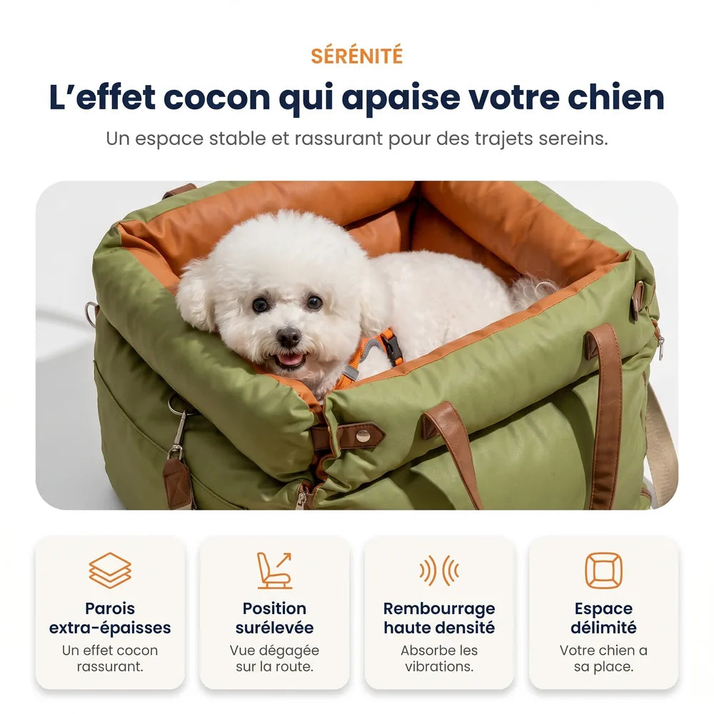 Siège auto pour chien en similicuir