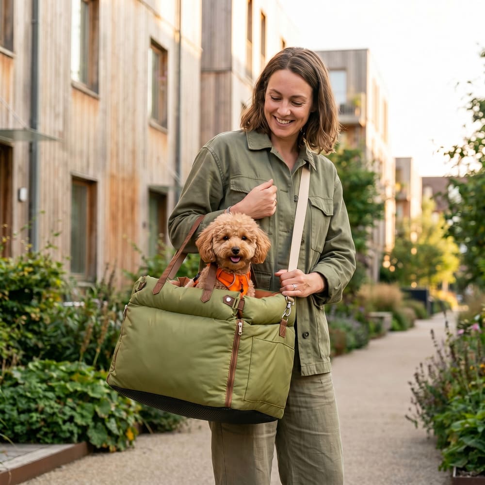 Siège auto pour chien en similicuir