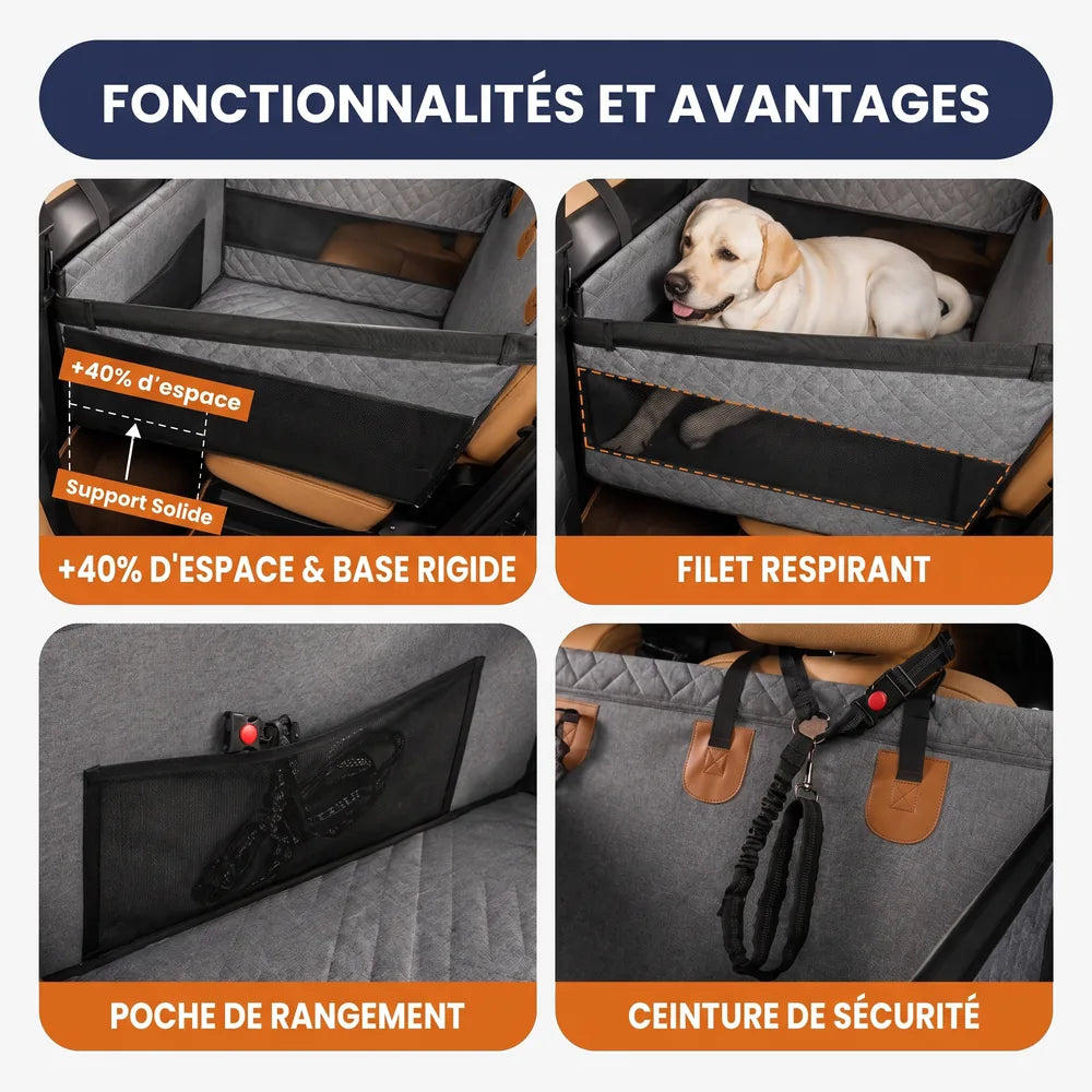 Caisse de transport sécurisé voiture pour chien