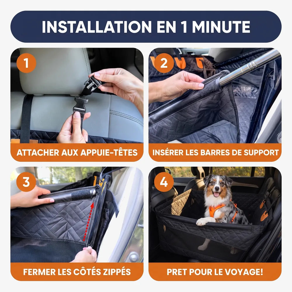Caisse de transport sécurisé voiture pour chien