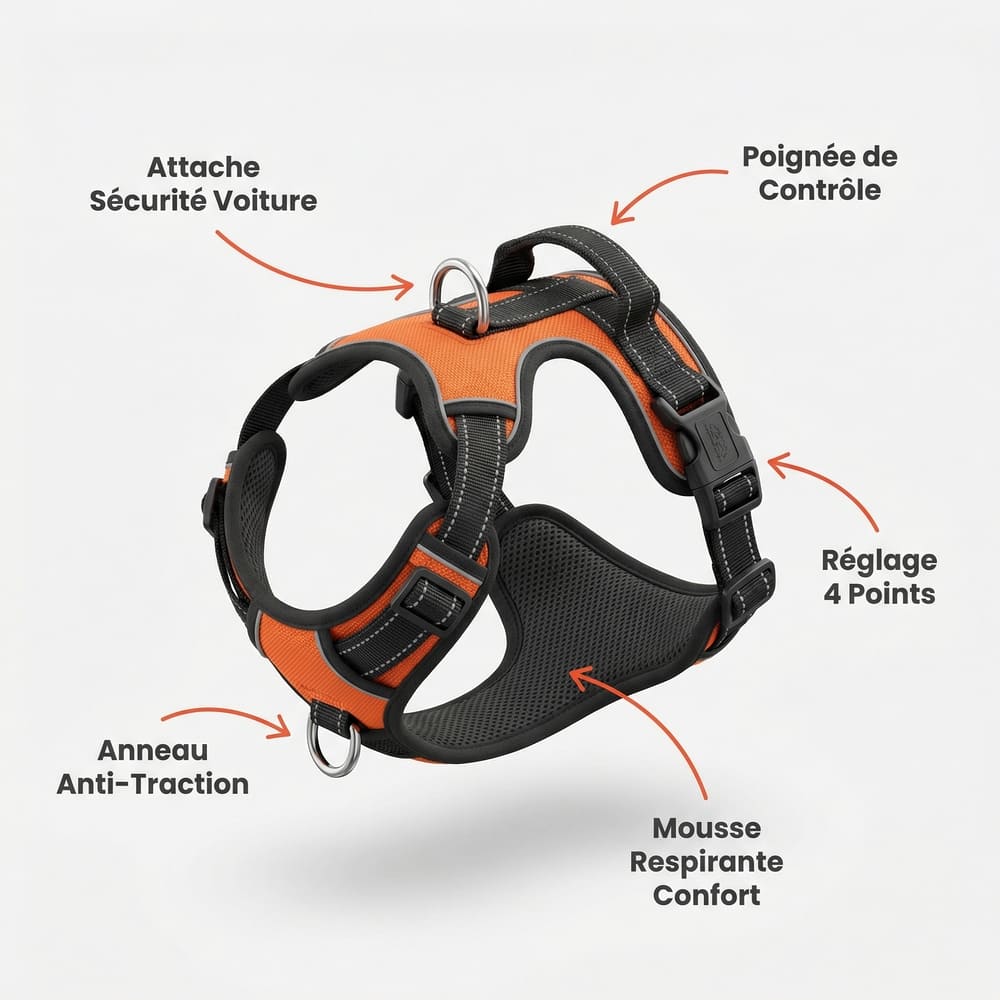 Harnais chien spécial voiture - Dog Trotter™