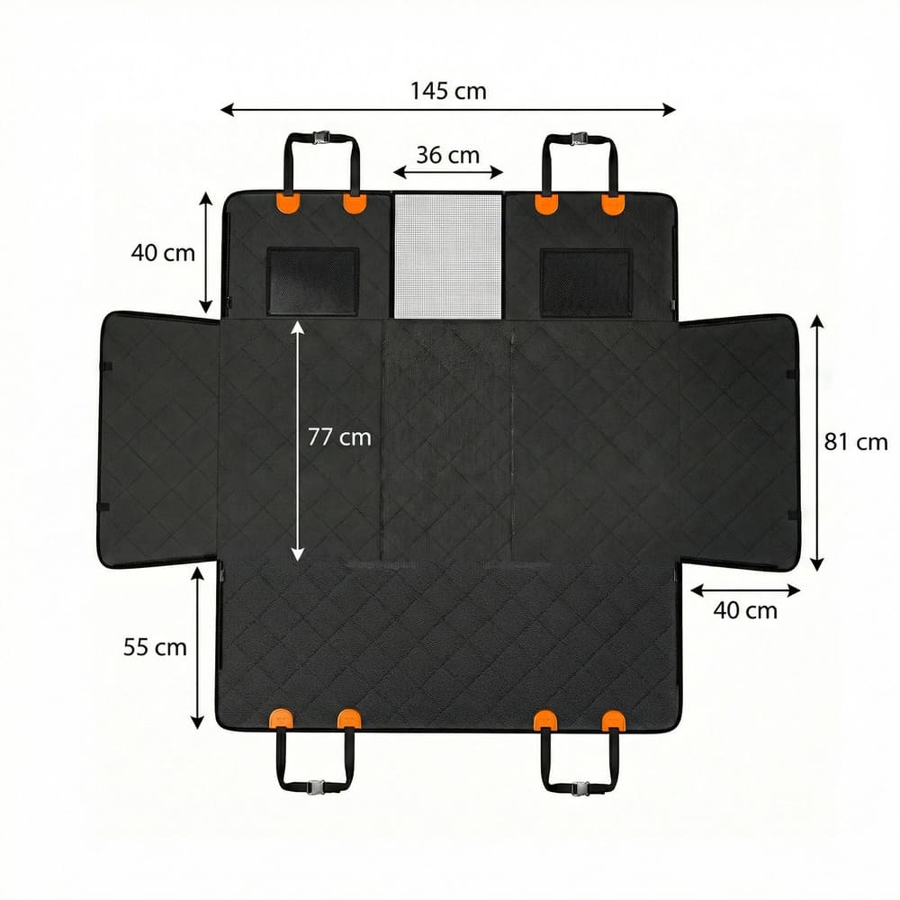 Housse de protection voiture pour chien avec base rigide