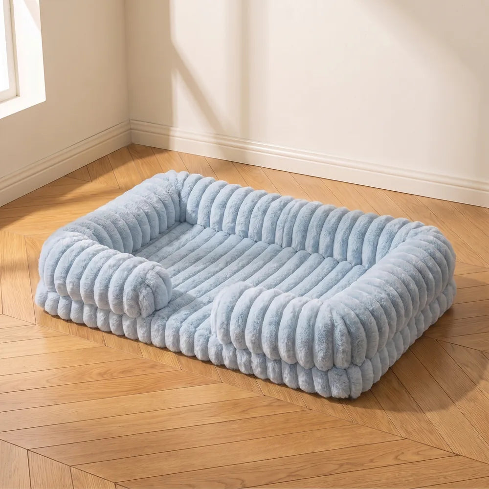 Panier orthopédique pour chien en velours côtelé