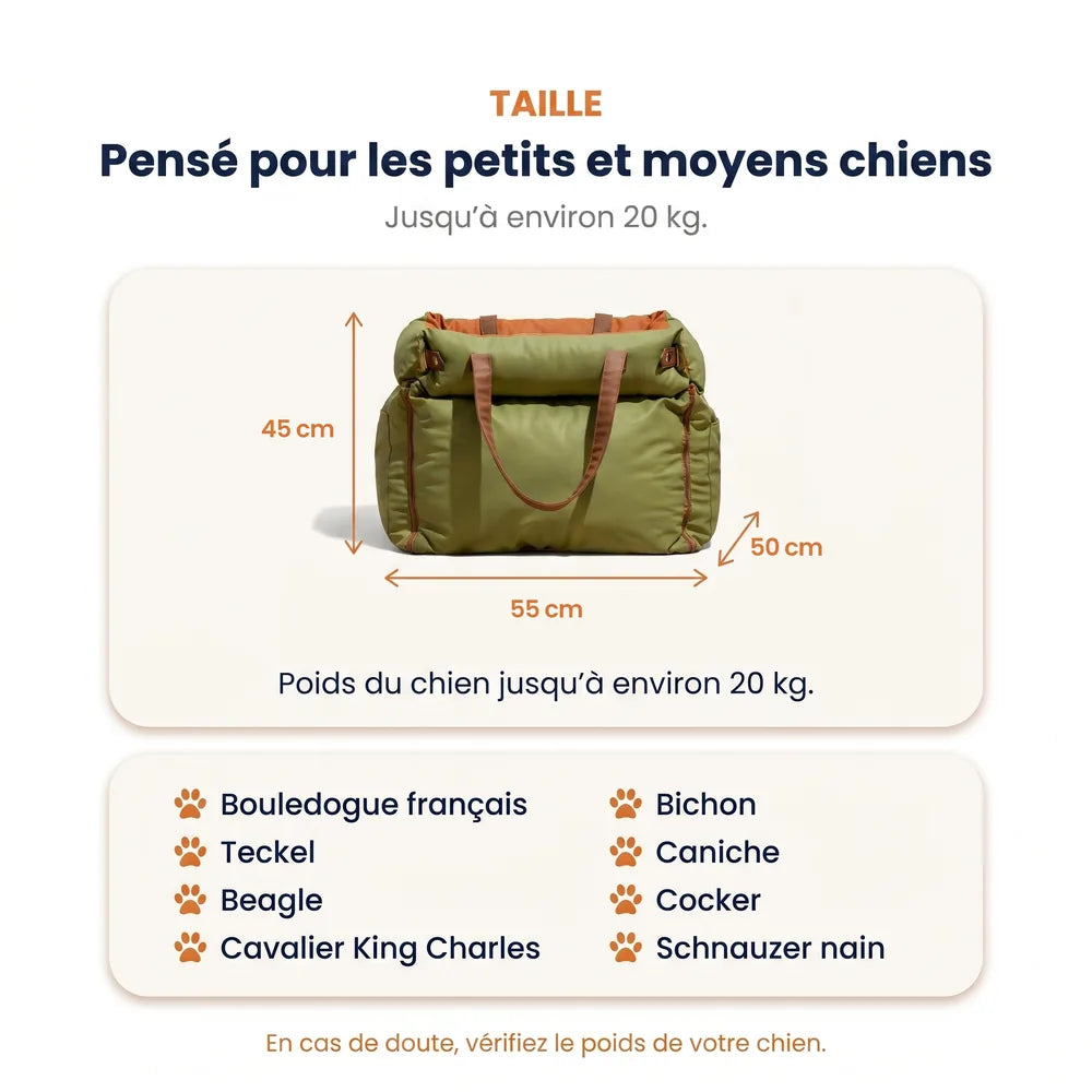 Siège auto pour chien en similicuir
